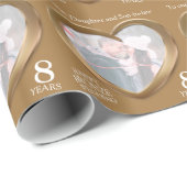 8e trouwdag bronzen hart foto wrap cadeaupapier (Rol Hoek)