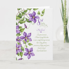 8e trouwdag jubileum sentimentele Clematis klimpla Kaart