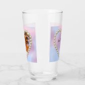 8e trouwdag Parel Hart Aandenken Glas (Links)
