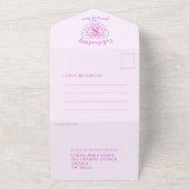 8e trouwdag RSVP tweetonige tourmaline All In One Uitnodiging (Buitenkant)