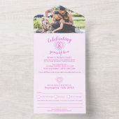 8e trouwdag RSVP tweetonige tourmaline All In One Uitnodiging (Binnen)