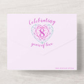 8e trouwdag RSVP tweetonige tourmaline All In One Uitnodiging (Achterkant)