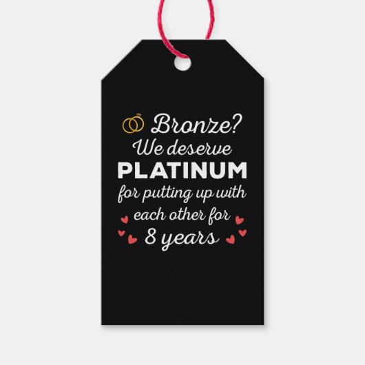 8e trouwdagjubileum I - Bronzen Grappig Koppel Cadeaulabel (Voorkant)