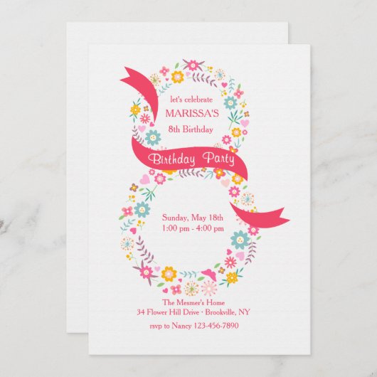 8e uitnodiging op zaterdag (Voorkant / Achterkant)