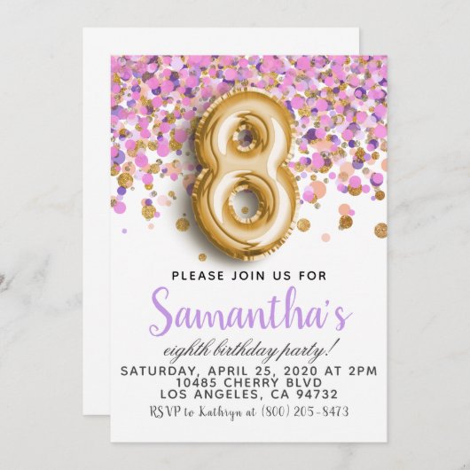 8e uitnodiging tot Confetti op zaterdag (Voorkant / Achterkant)