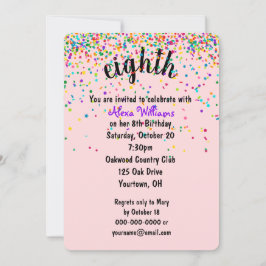 8e uitnodiging tot Confetti van de geboorte