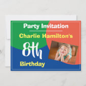 8e uitnodiging van de verjaardag met foto (Voorkant)