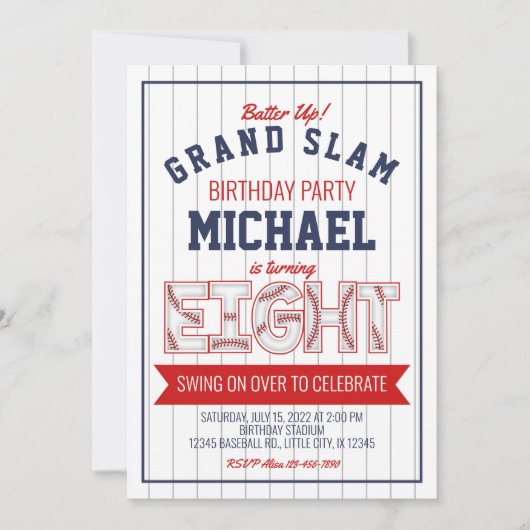 8e Uitnodiging voor honkbal op zaterdag (Voorkant)