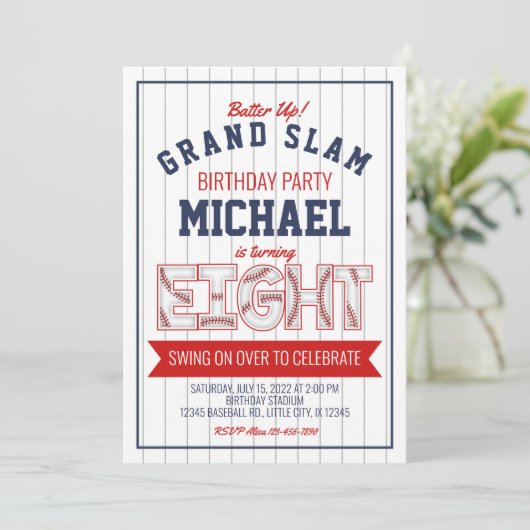 8e Uitnodiging voor honkbal op zaterdag (Staand voorkant)