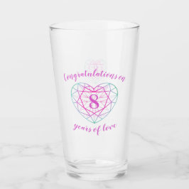 8e verjaardag 8 jaar liefde Toermalijn Custom Glas