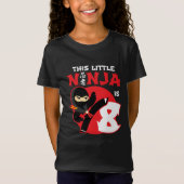 8e Verjaardag 8 Jaar Oud Kinder Feest Kleine Ninja T-shirt (Voorkant)