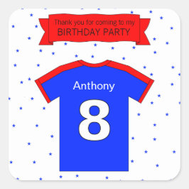 8e verjaardag - Aangepaste naam en tekst Vierkante Sticker
