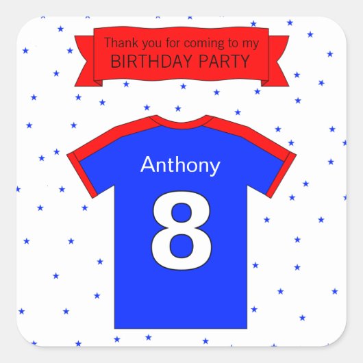 8e verjaardag - Aangepaste naam en tekst Vierkante Sticker (Voorkant)