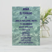 8e Verjaardag Achtste Pool Party Strandwater 2025 Kaart (Staand voorkant)