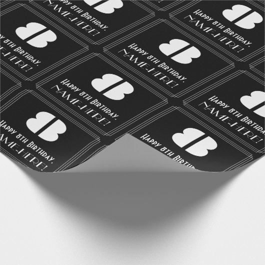 8e verjaardag: Art Deco Geïnspireerde look "8" en  Cadeaupapier (Hoek)