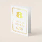 8e verjaardag: Art Deco Geïnspireerde look "8" en Folie Kaarten (Voorkant)