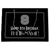 8e verjaardag — Art Deco Geïnspireerde look "8" en Groot Cadeauzakje (Voorkant)