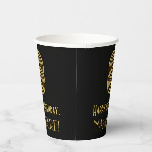 8e verjaardag: Art Deco Geïnspireerde look "8" en  Papieren Bekers (Rechts)