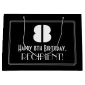 8e verjaardag ~ Art Deco Geïnspireerde look "8" +  Groot Cadeauzakje (Voorkant)