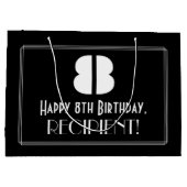 8e verjaardag ~ Art Deco Geïnspireerde look "8" +  Groot Cadeauzakje (Achterkant)