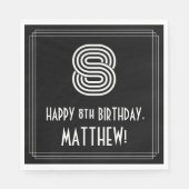 8e verjaardag: Art Deco Geïnspireerde look "8" + n Servet (Voorkant)