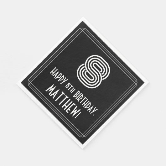 8e verjaardag: Art Deco Geïnspireerde look "8" + n Servet (Hoek)