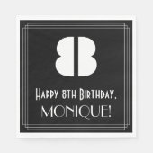 8e verjaardag: Art Deco Geïnspireerde look "8" + n Servet (Voorkant)