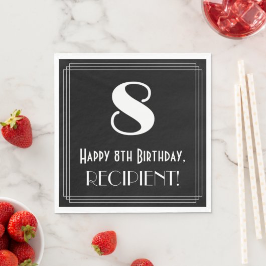 8e verjaardag ~ Art Deco Geïnspireerde look "8", n Servet (Insitu)