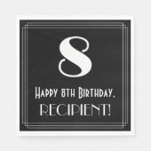 8e verjaardag ~ Art Deco Geïnspireerde look "8", n Servet (Voorkant)