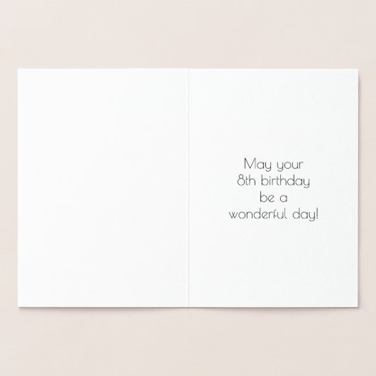 8e verjaardag ~ Art Deco Style "8" en aangepaste n Folie Kaarten (Binnen)