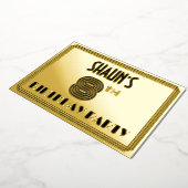 8e verjaardag — Art Deco Style "8" en naam Folie Uitnodiging (Gedraaid)