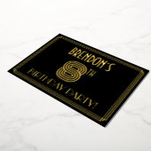 8e verjaardag — Art Deco Style "8" + naam Folie Uitnodiging (Gedraaid)