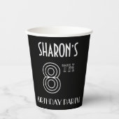8e verjaardag: Art Deco Style + aangepaste naam Papieren Bekers (Voorkant)