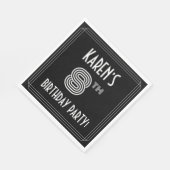 8e verjaardag: Art Deco Style + aangepaste naam Servet (Hoek)