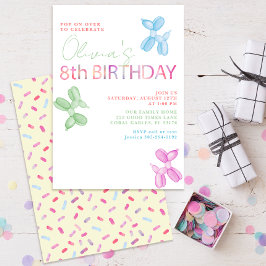 8e verjaardag ballon dierlijke uitnodiging