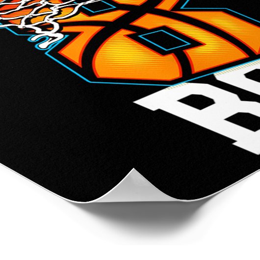 8e verjaardag basketbal 8 jaar oud Kinder cadeau 1 Poster (Hoek)