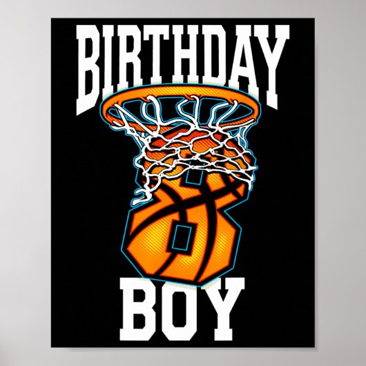 8e verjaardag basketbal 8 jaar oud Kinder cadeau 1 Poster (Voorkant)