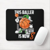 8e verjaardag basketbalspeler plezier 8 jaar oud K Muismat (Met muis)