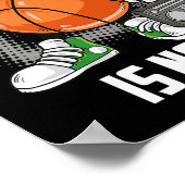 8e verjaardag basketbalspeler plezier 8 jaar oud K Poster (Hoek)