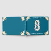 8e verjaardag Blauwgroen foto Collage Blue Yellow Gastenboek (Volledig)