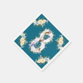 8e verjaardag Blauwgroen foto Collage Blue Yellow  Servet (Hoek)