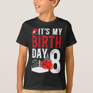 8e Verjaardag Boksen Jongen 8 Jaar Oud Boksen Bday T-shirt
