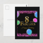 8e verjaardag briefkaart (Voorkant / Achterkant)