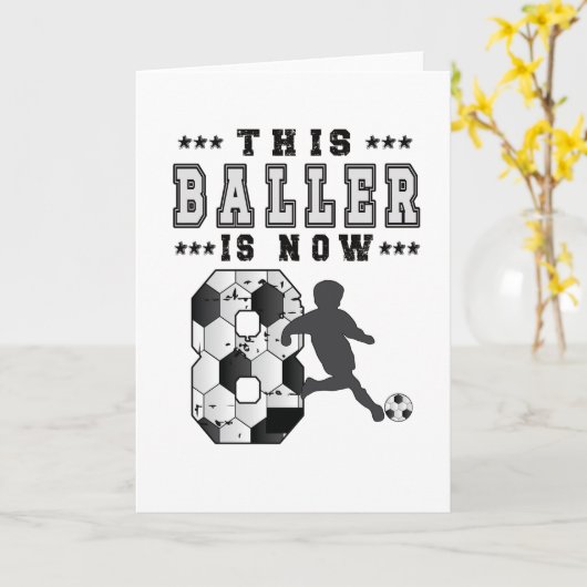 8e verjaardag cadeauspeler 8 jaar oude jongen kaart (Gele Bloem)