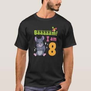 8e verjaardag Chinchilla met geboortedag 8 jaar T-shirt