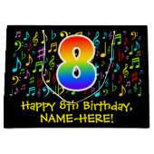 8e verjaardag - Colorful Music Symbols, regenboog  Groot Cadeauzakje