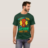 8e verjaardag Comic Style Geweldig sinds 2015 8 ja T-shirt (Voorkant volledig)