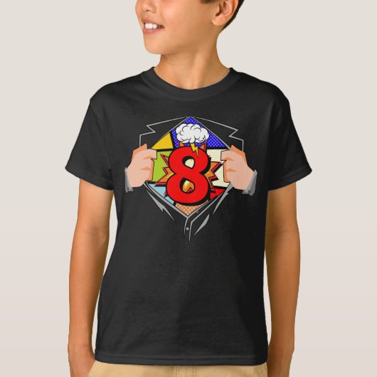 8e verjaardag Comic T-shirt (Voorkant)