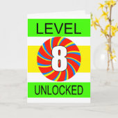 8e verjaardag computergamer kaart (Gele Bloem)