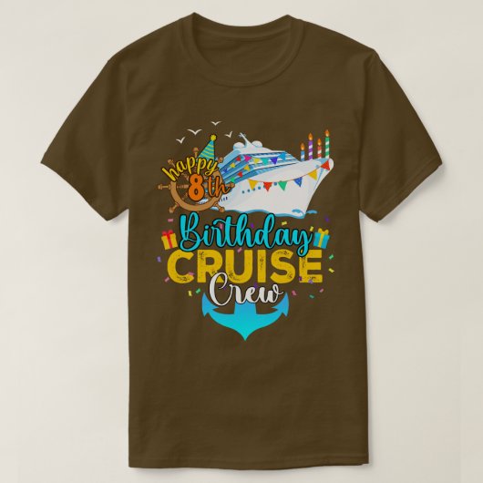 8e verjaardag Cruise Crew T-shirt (Design voorkant)